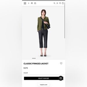 IRO Olive Green Fringed Jacket